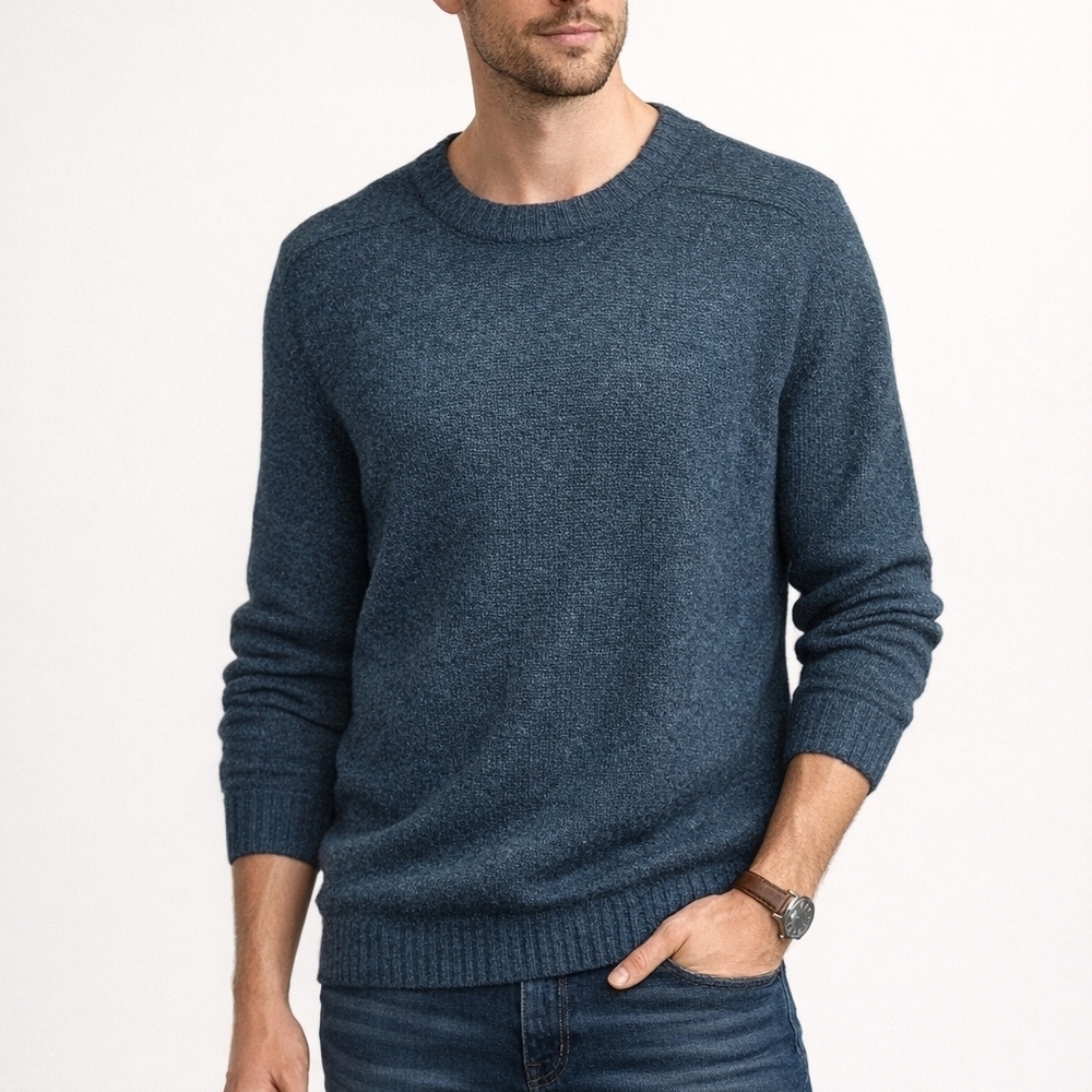 Modern Vintage WOOLRICH 100% Wool Heathered Sweater. Teal Blue. XL